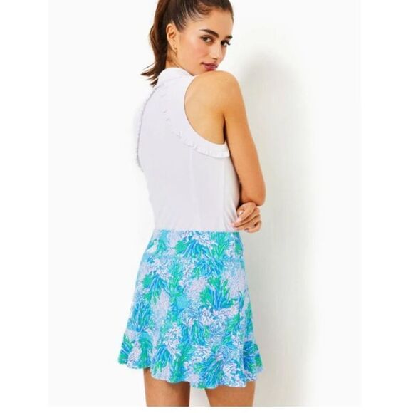 Lilly Pulitzer Zadora High‎ Rise Skort Las Olas Aqua Strong Current Sea XS - NWT - Picture 2 of 9